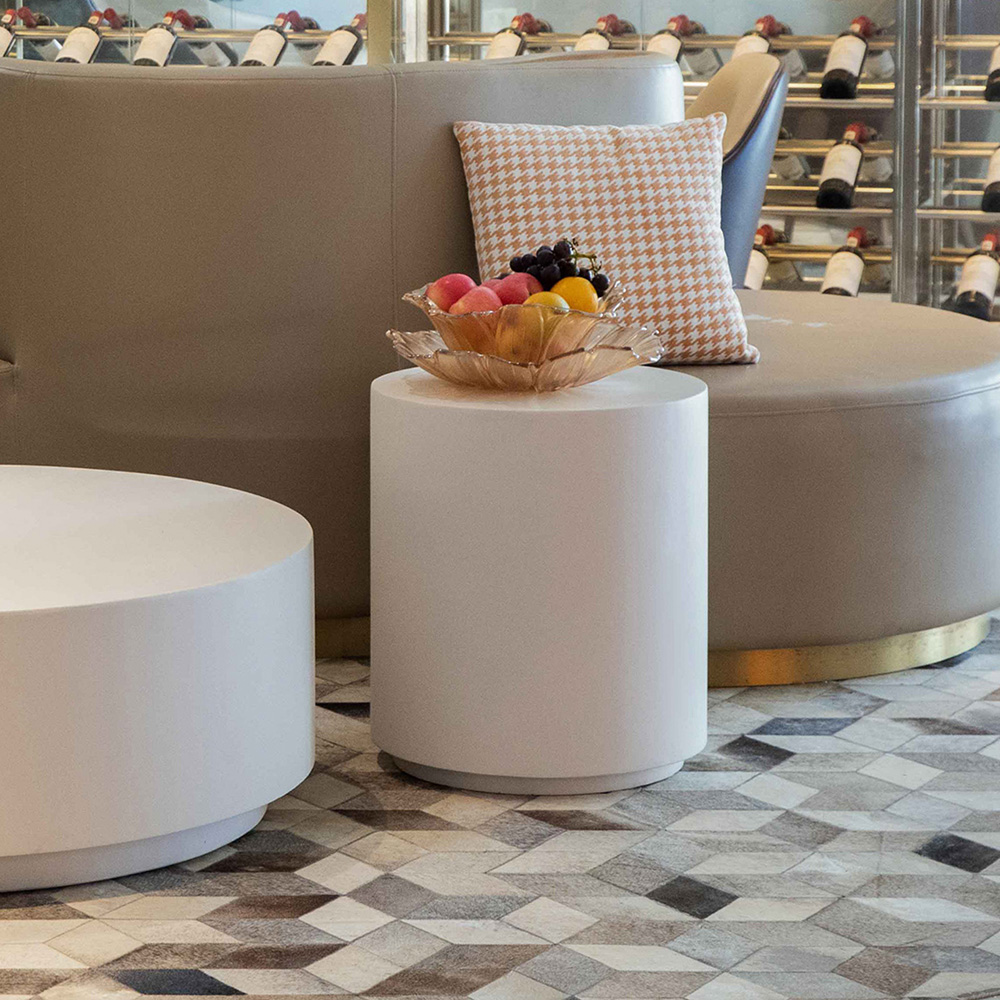 Elementi Rome Cream White GRC Side Table Image 4