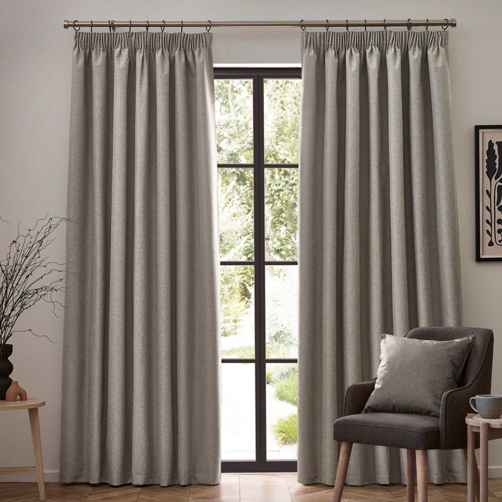 furn. Dawn Linen Blackout Pencil Pleat Curtains 168 x 183cm Image 6