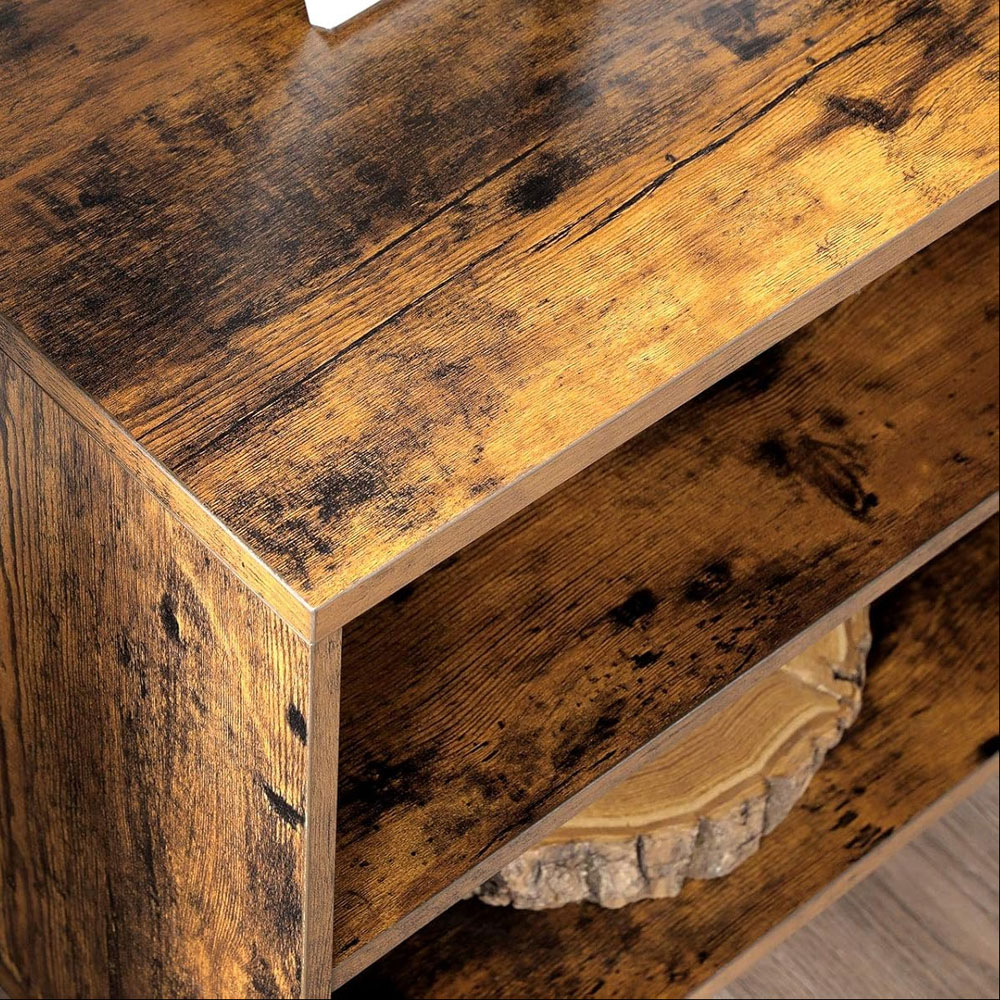 Modcraft 2 Door 2 Shelf Rustic Brown Industrial-Style TV Unit Image 6
