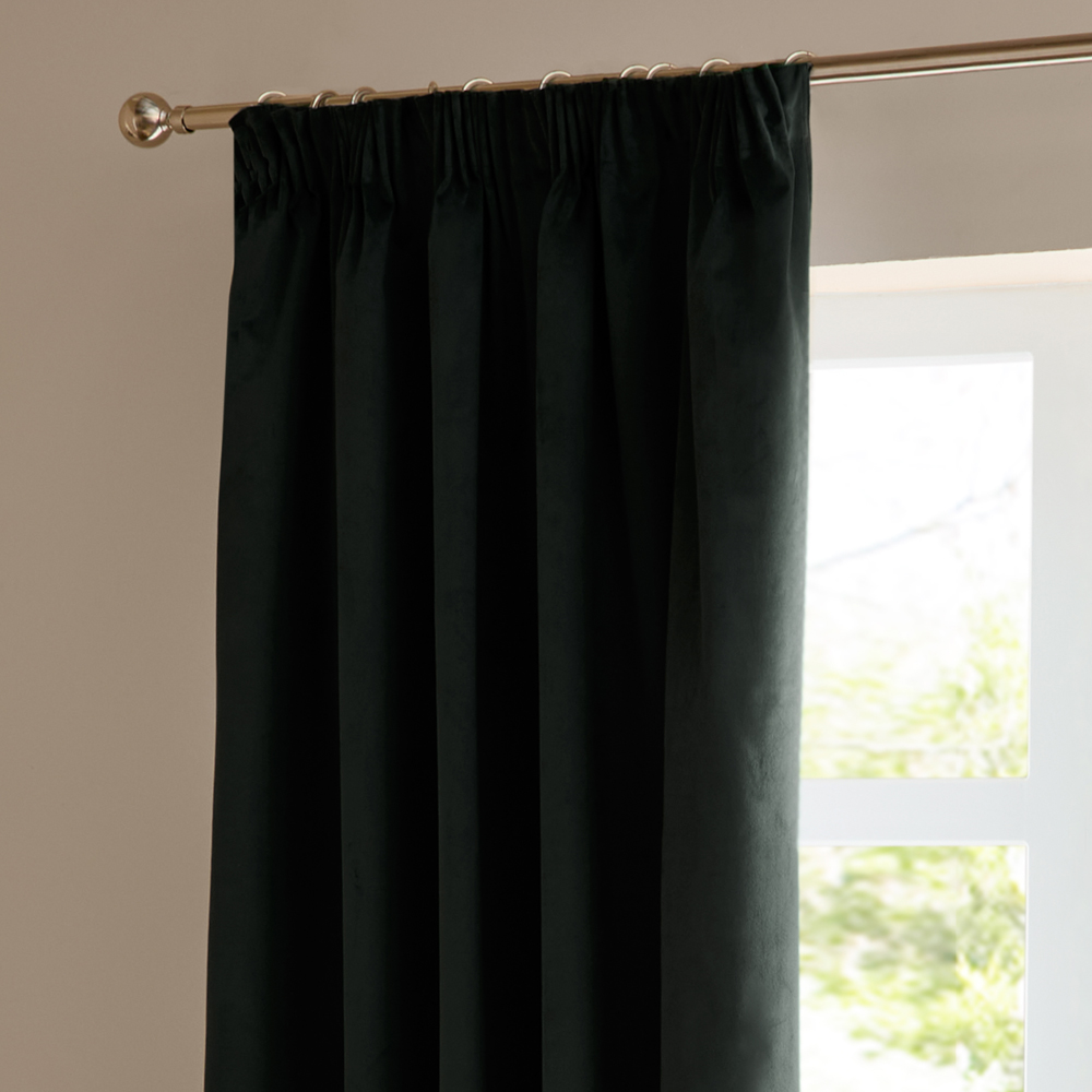 Furn The Ultimate Black Velvet Fully Lined Pencil Pleat Curtains 229 x 229cm Image 3