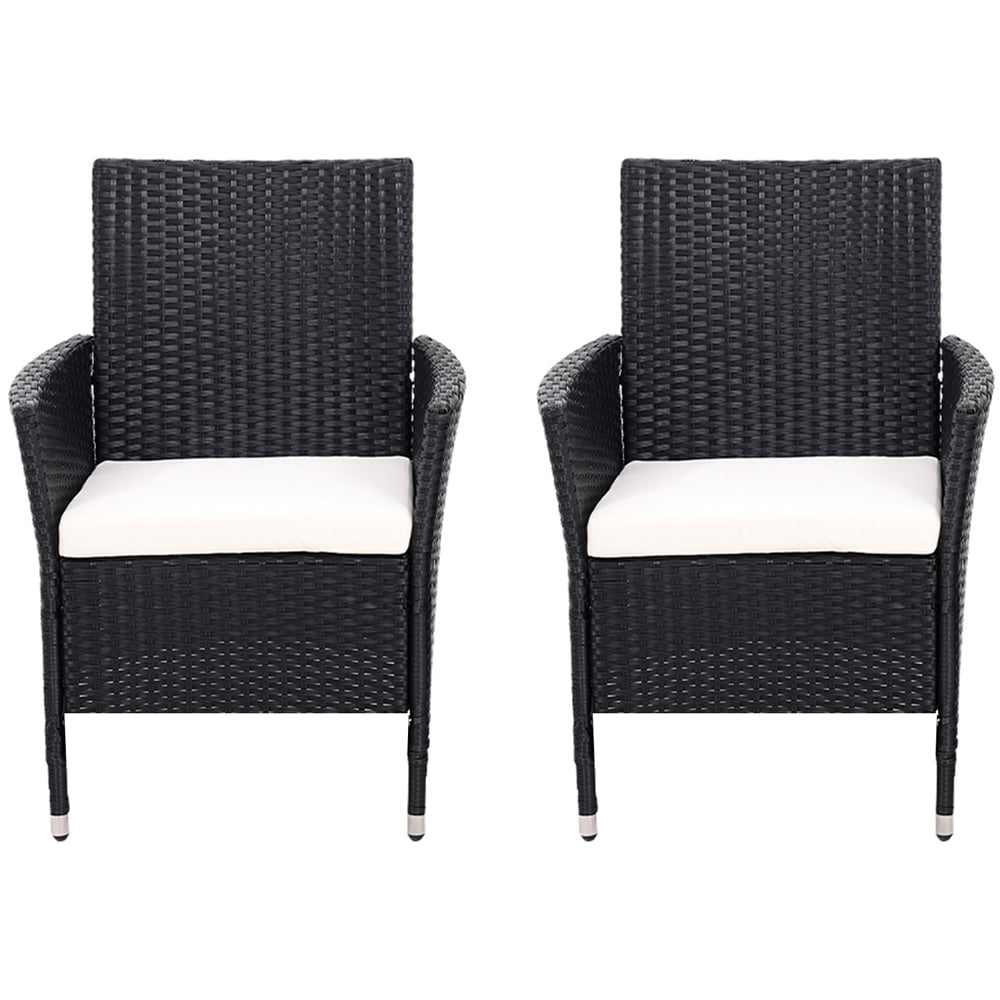 Living and Home Set of 4 Rattan Chair with Cushioned Seat Image 6