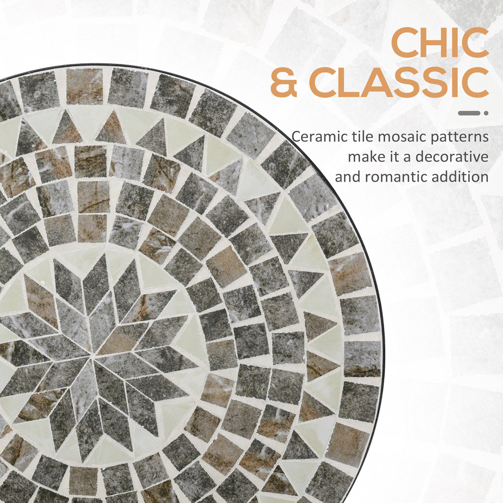 Outsunny Blue Mosaic Folding Garden Side Table Image 7