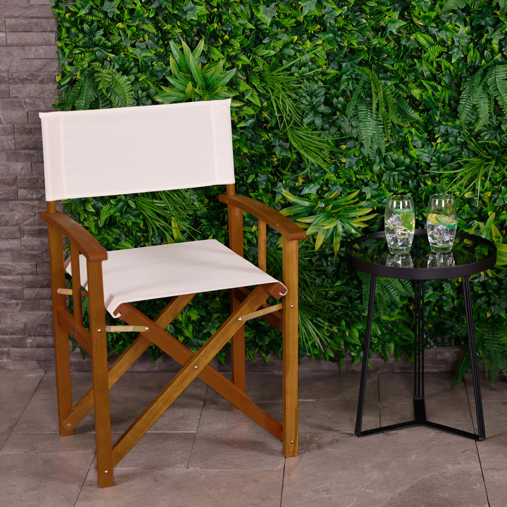 Charles Bentley Eucalyptus Pair Director Chair Cream Image 9