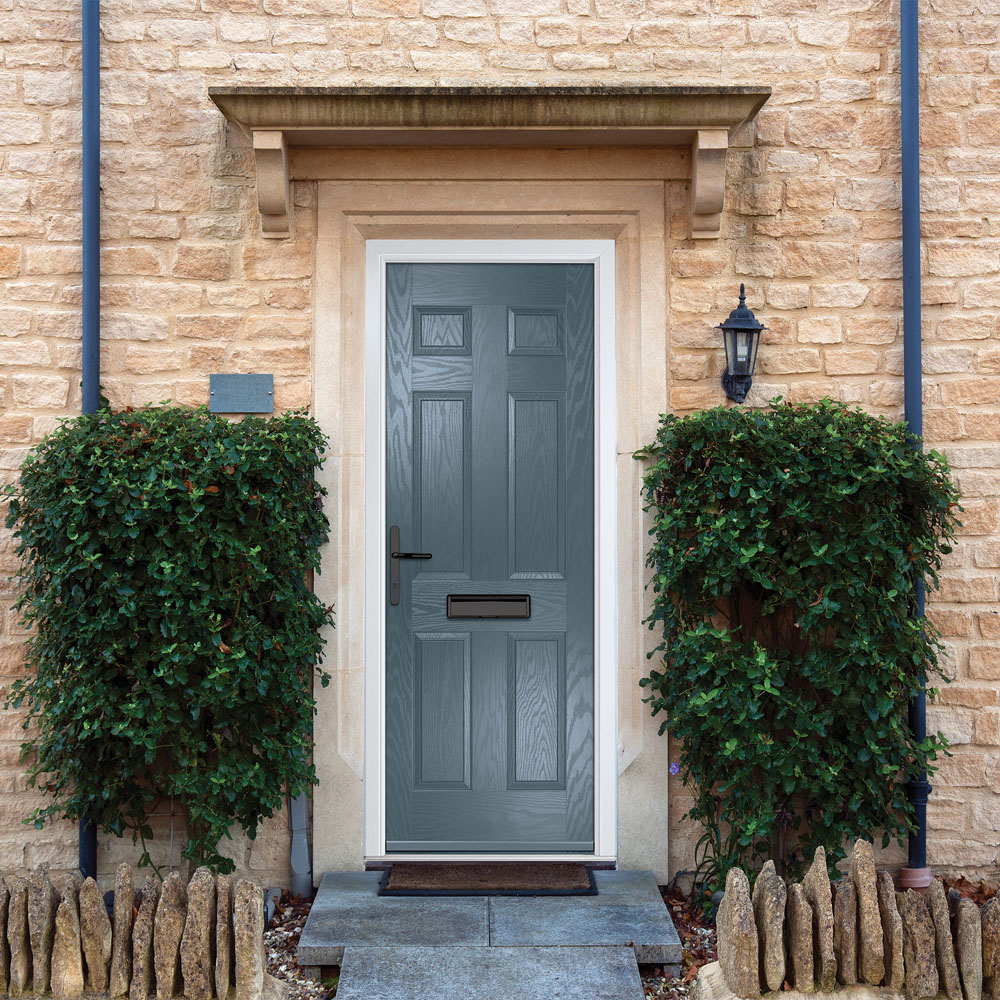 Crystal-Direct Muirfield Solid Slate Grey GRP None Glass Right Hand Open Front Door 2090 x 920mm Image 2