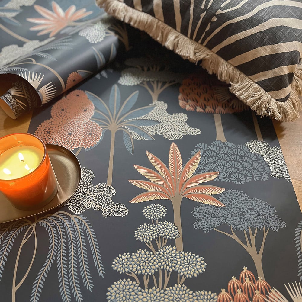 Belgravia Decor Akiko Tree Blue Wallpaper Image 4