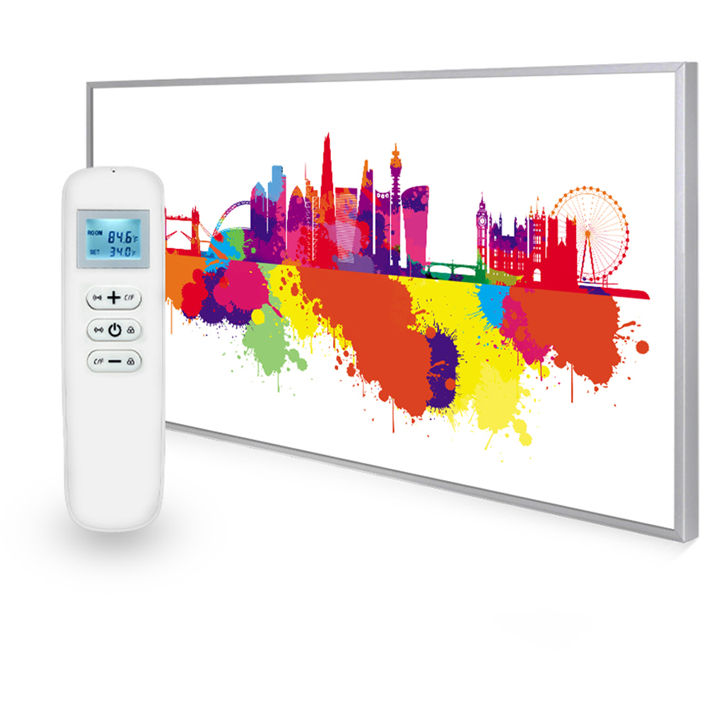 Mirrorstone Nexus London Skyline Splash Image Wi-Fi Infrared Heating Panel 580W 595 x 995mm Image 2