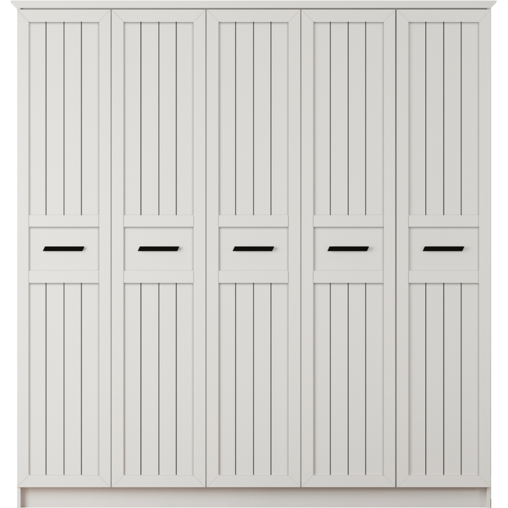 Evu VIENNA 5 Doors White Wardrobe Image 3