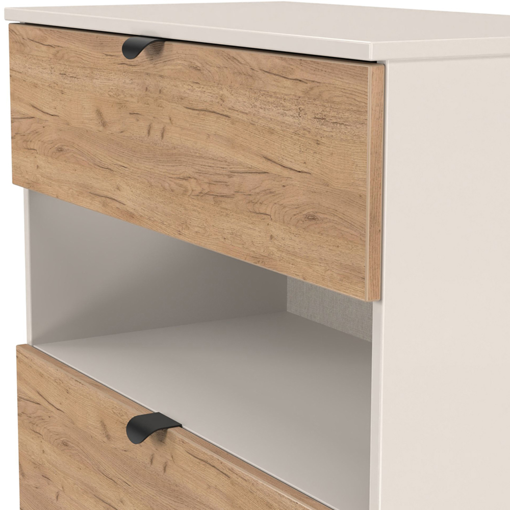 Crowndale Bora 3 Drawer Single Shelf Gold Oak and Kashmir Storage Unit Image 6