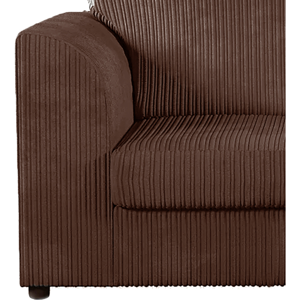 Luxor 4 Seater Chocolate Jumbo Cord Right Hand Facing Full Back L Shaped Corner Sofa Set Image 4