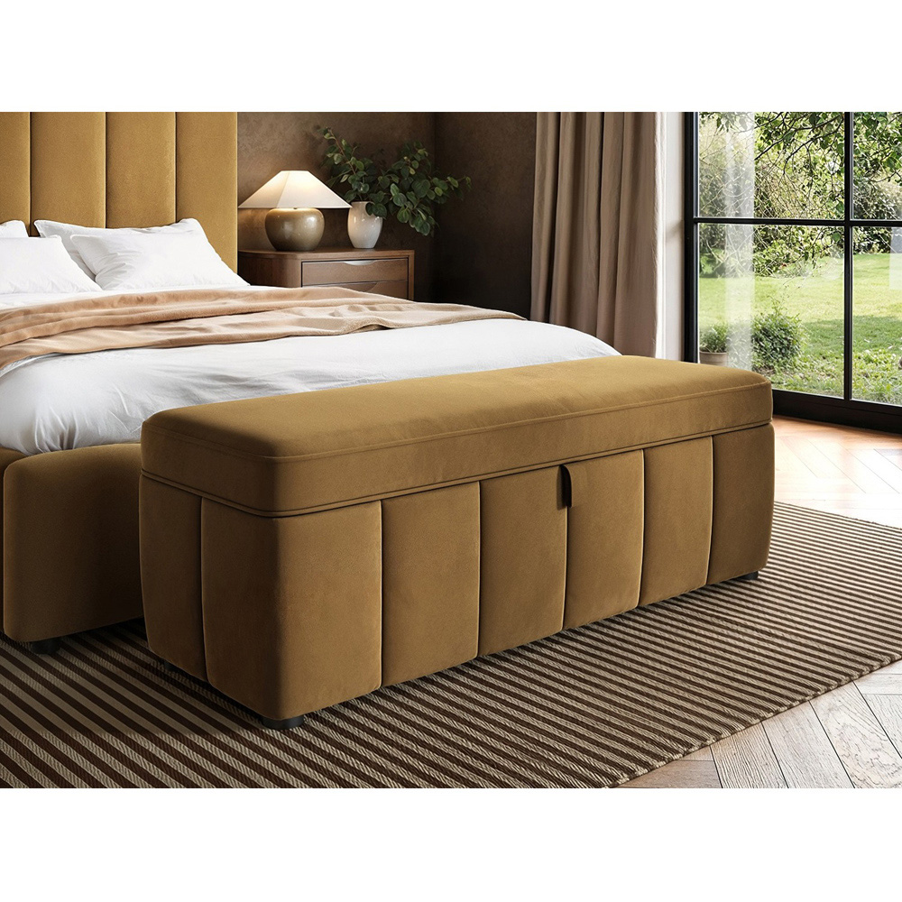 SOLACE+CO Emilie Caramel Velvet Blanket Box Image 6