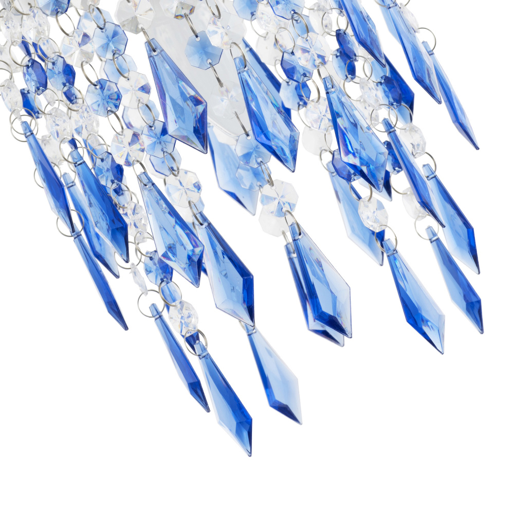 Happy Homewares Waterfall Design Clear and Blue Acrylic Drops and Beads Pendant Shade Image 6