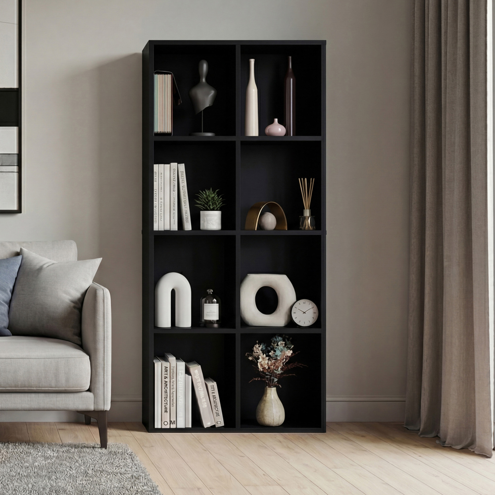 VIDA DESIGNS 8 Shelf Black Cube Storage Unit Image 4