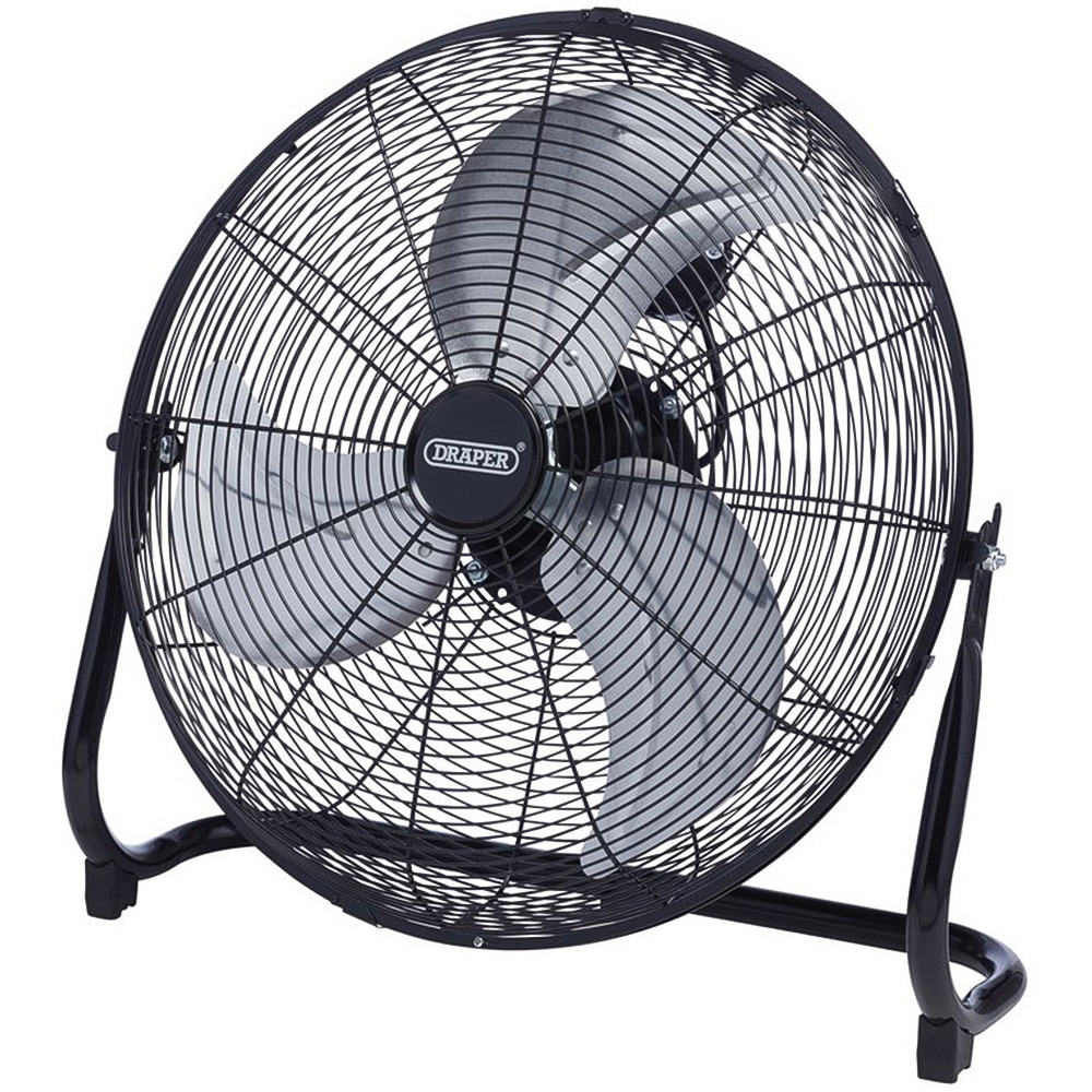 Draper Black and Silver High Velocity Floor Fan 18 inch Image 1