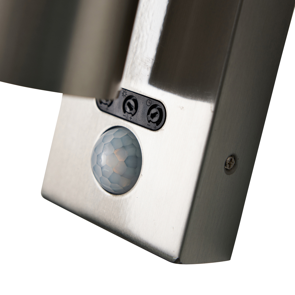Zink Luna 2 Light Stainless Steel Up and Down Wall Light with PIR Sensor Image 5