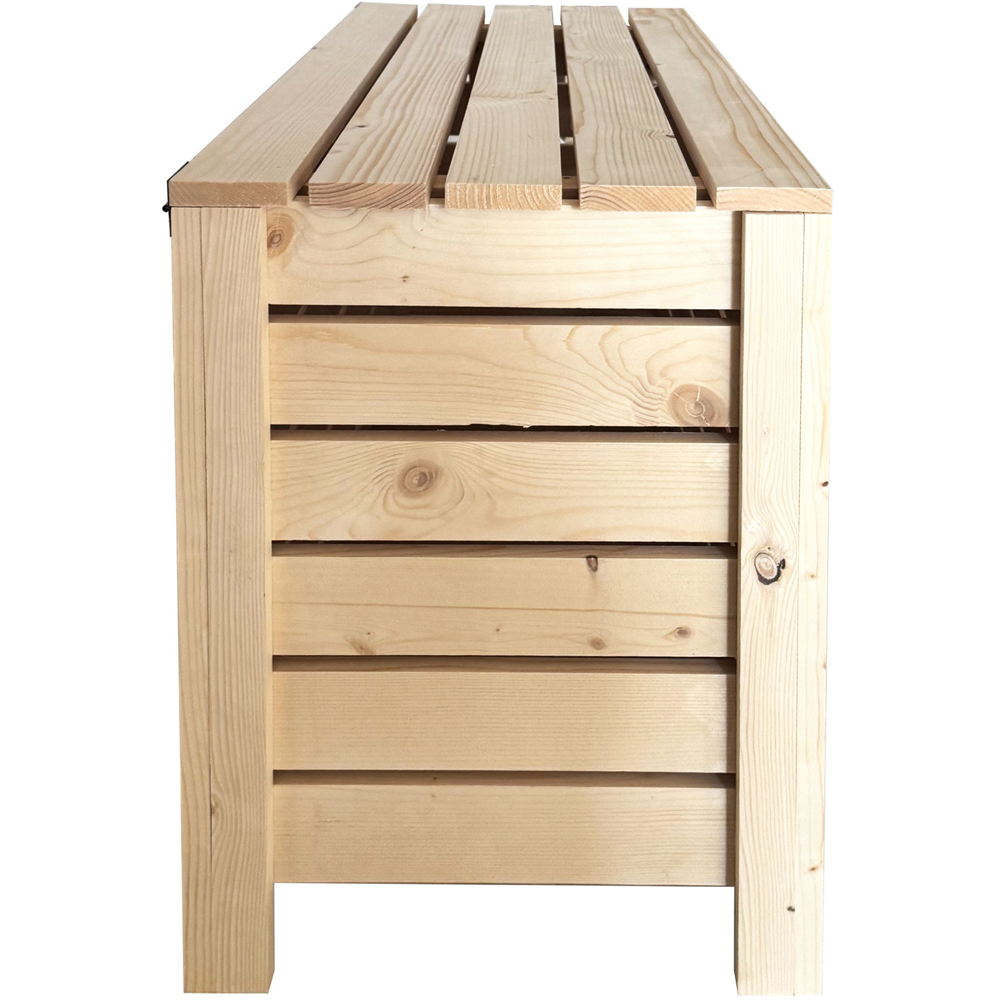 Core Products Natural Pre-Sanded Solid Pine Slatted Wide Storage Box with Lid Image 6