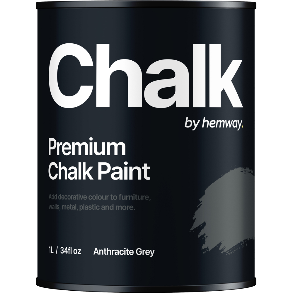 Hemway Anthracite Grey Furniture and Walls Matt Chalk Paint 1L Image 2
