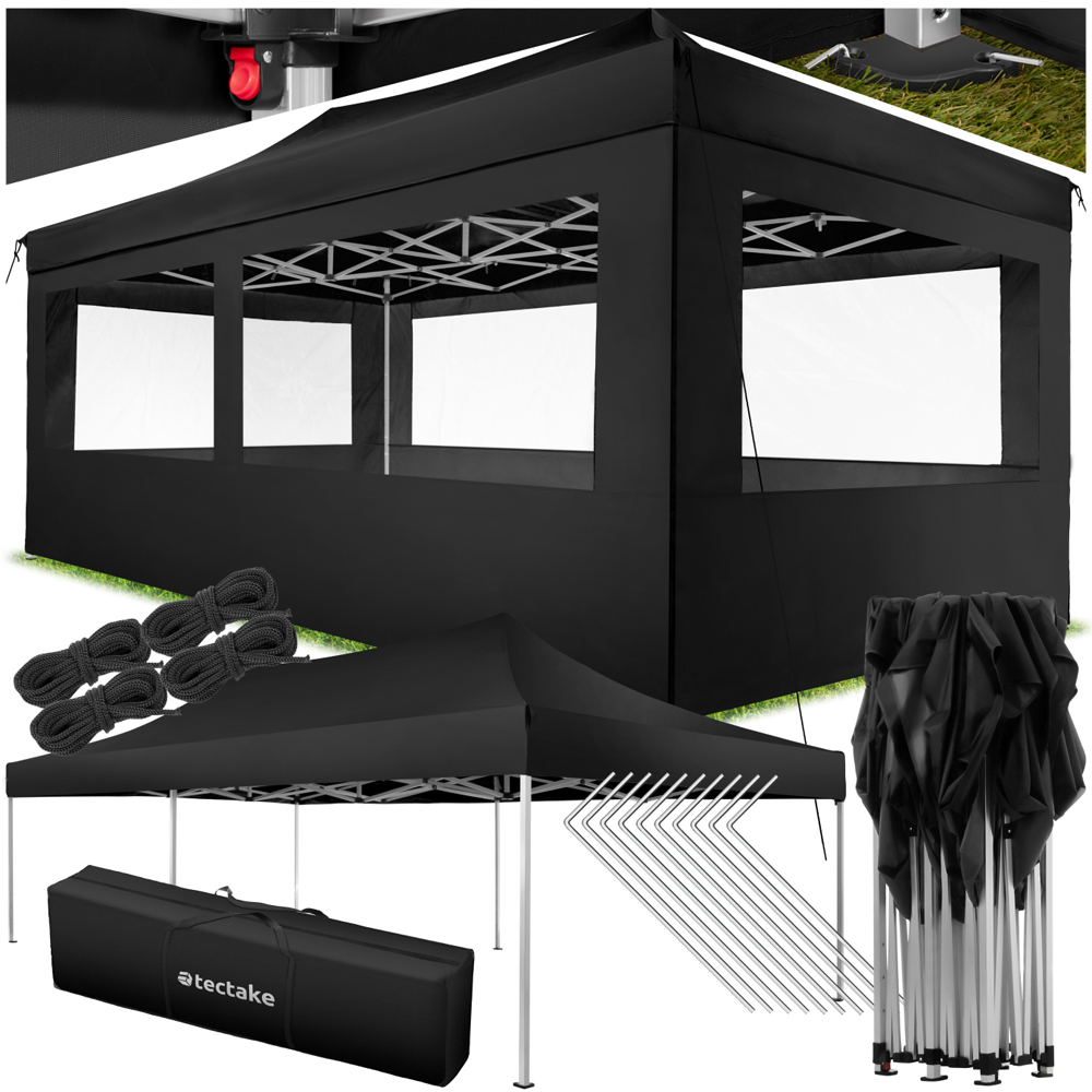 tectake Viola 6 x 3m Black Gazebo Image 2