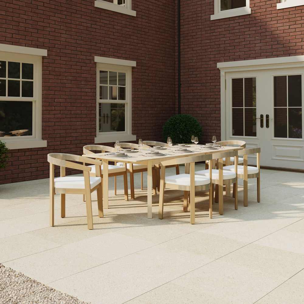 Charles Bentley Delgada 8 Seater 199-240cm Acacia Extendable Dining Table Image 7
