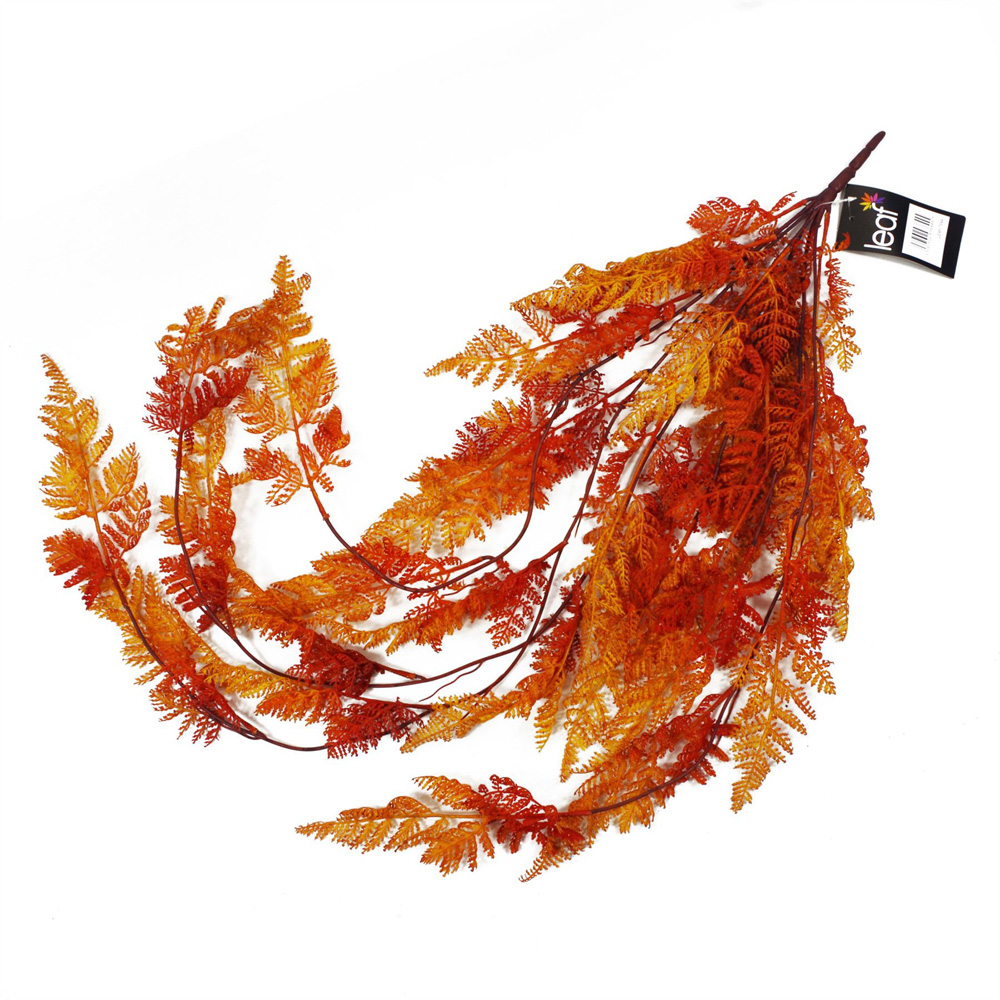 Leaf Artificial Hanging Maidenhair Autumn Orange Fern Plant 100cm Image 5