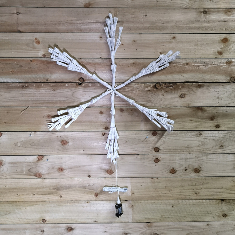 Premier Multicolour White Twinkling Light Starburst Snowflake Christmas Decoration 90cm Image 5