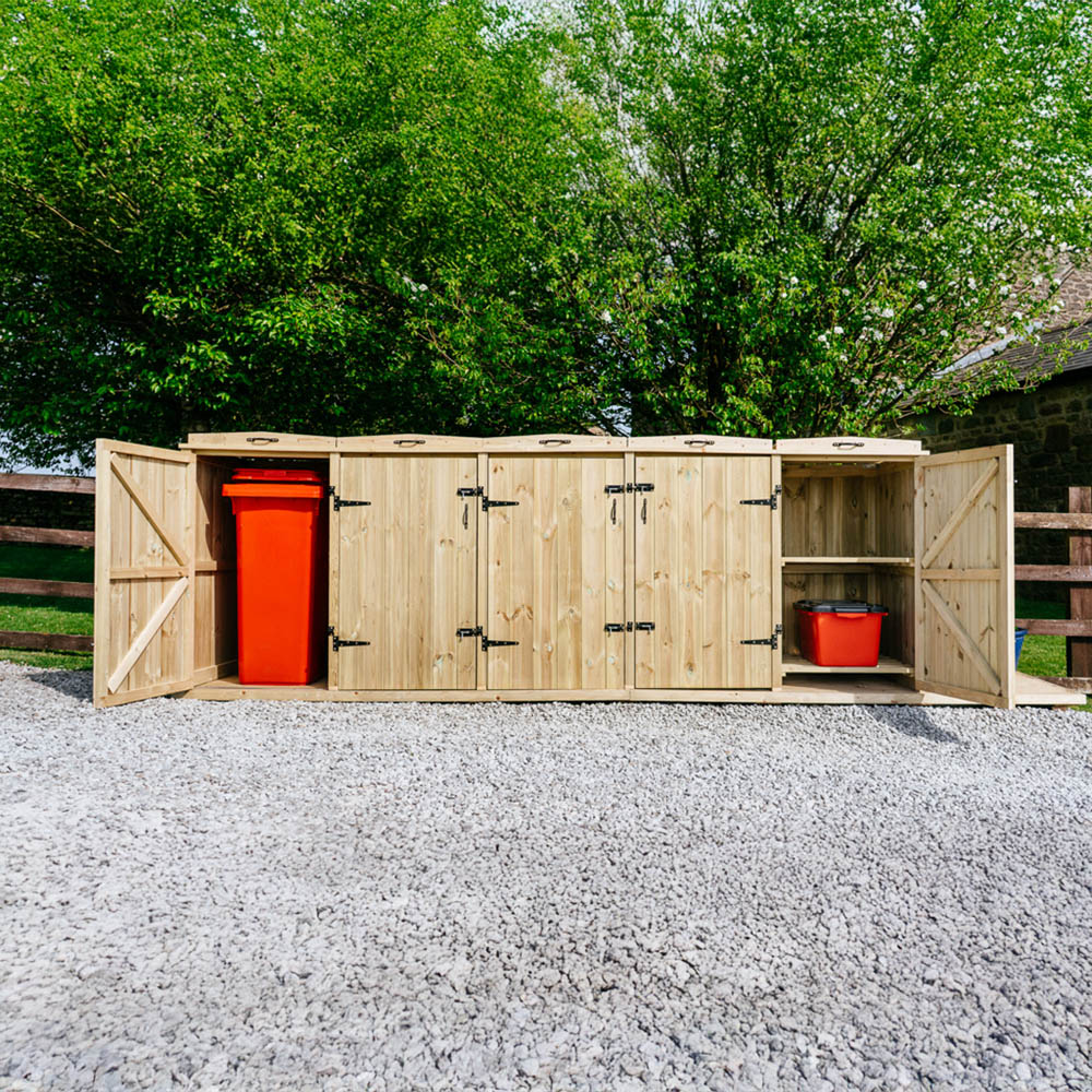 The Garden Village Chatburn 8 Recycle Box Single Wheelie Bin Shed Image 5