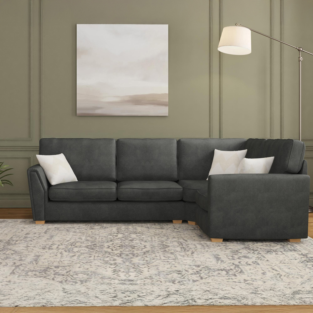 Wendleberry 3 Seater Steel Plush Velvet Fixed Back Right Hand Corner Sofa Image 5