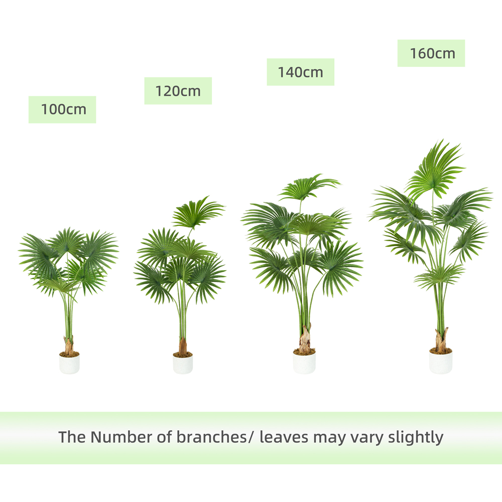Fan Palm Tree Indoor Artificial Plant 100cm Image 5