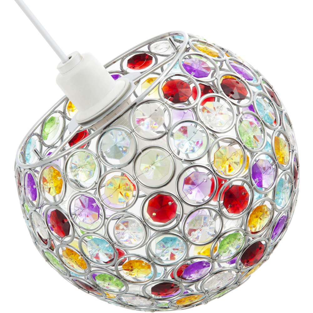 Happy Homewares Round Globe Small Multi Acrylic Bead Jewels Pendant Shade Image 4