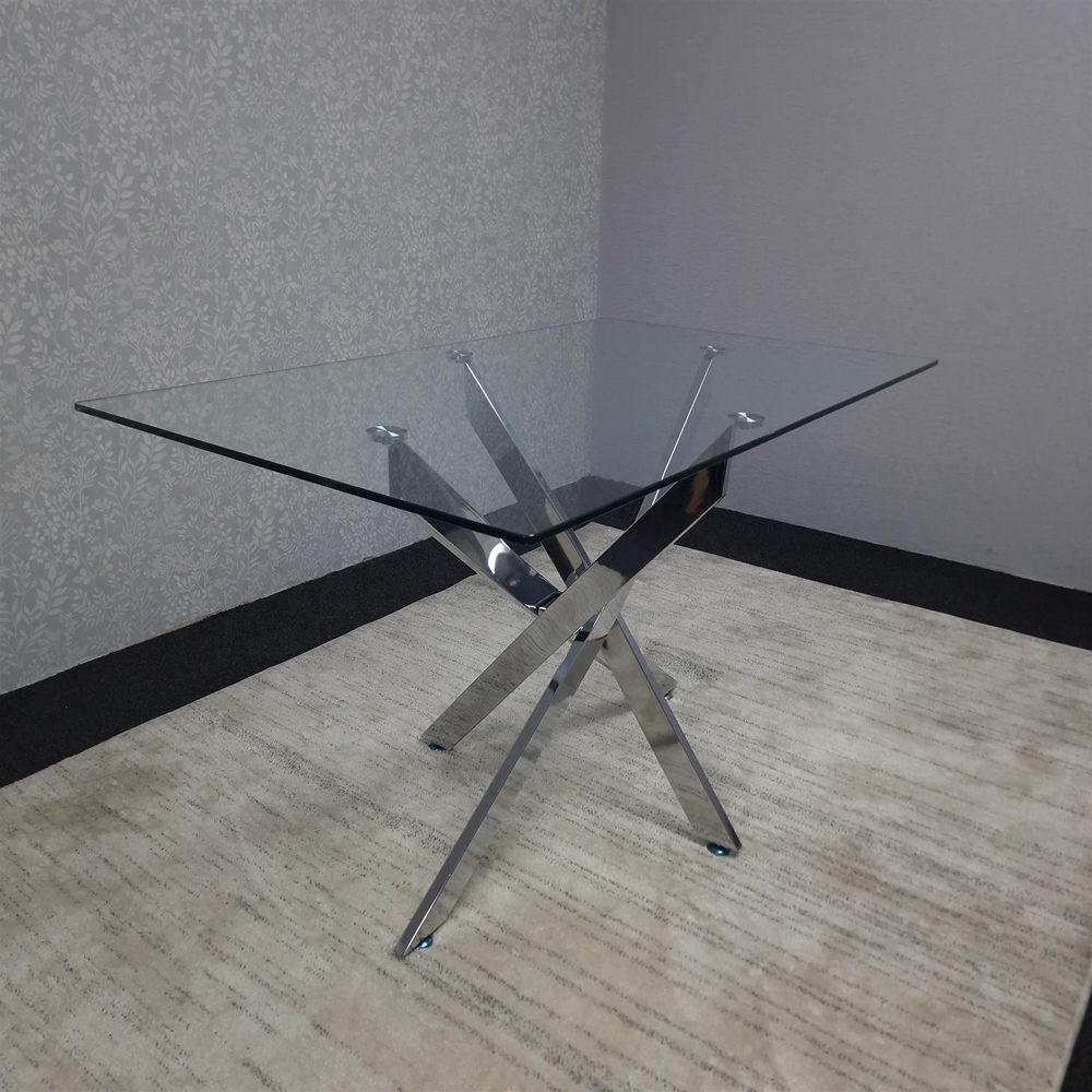 Kosy Koala 4 Seater Glass Rectangle Dining Set Black Velvet Image 5