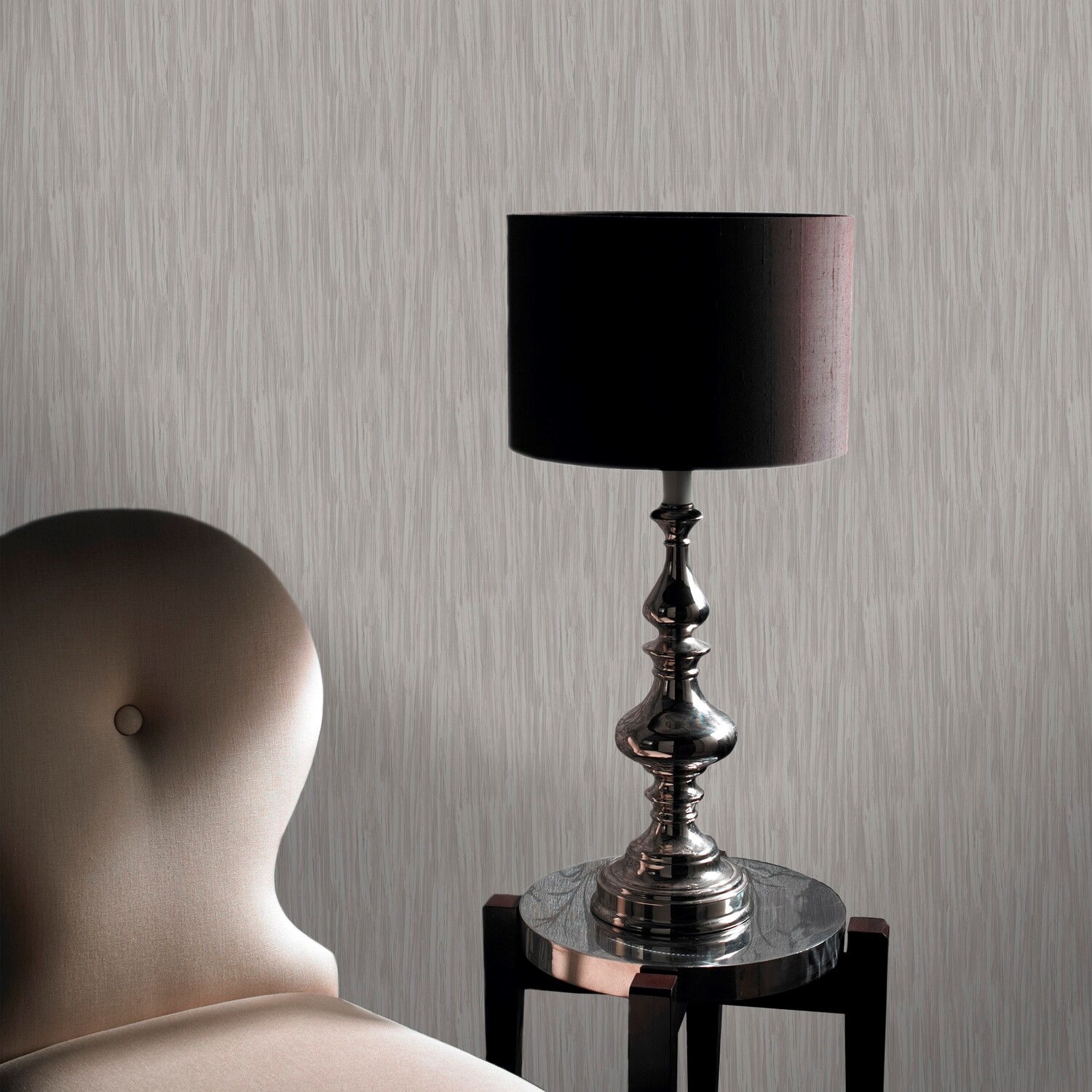 Grandeco Silk Plain Wallpaper - Silver Image 2