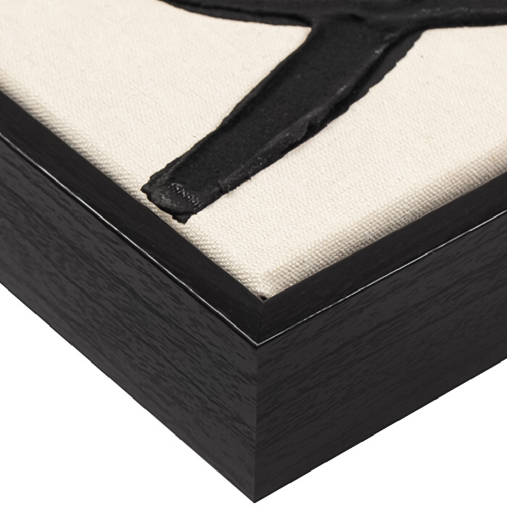 Burlap Hand Painted Wall Art - Beige Image 4