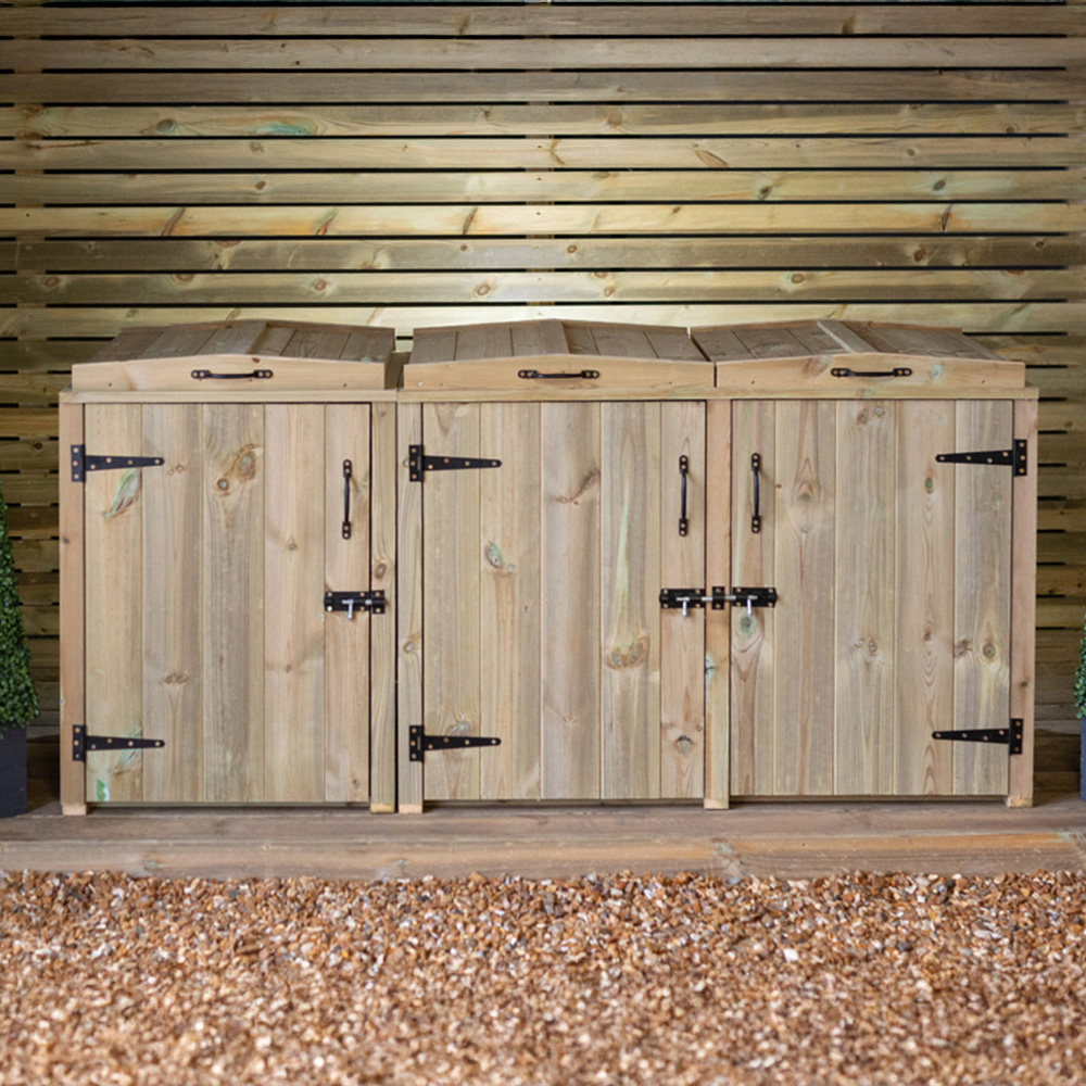 The Garden Village Paythorne Triple Dustbin Storage Image 7