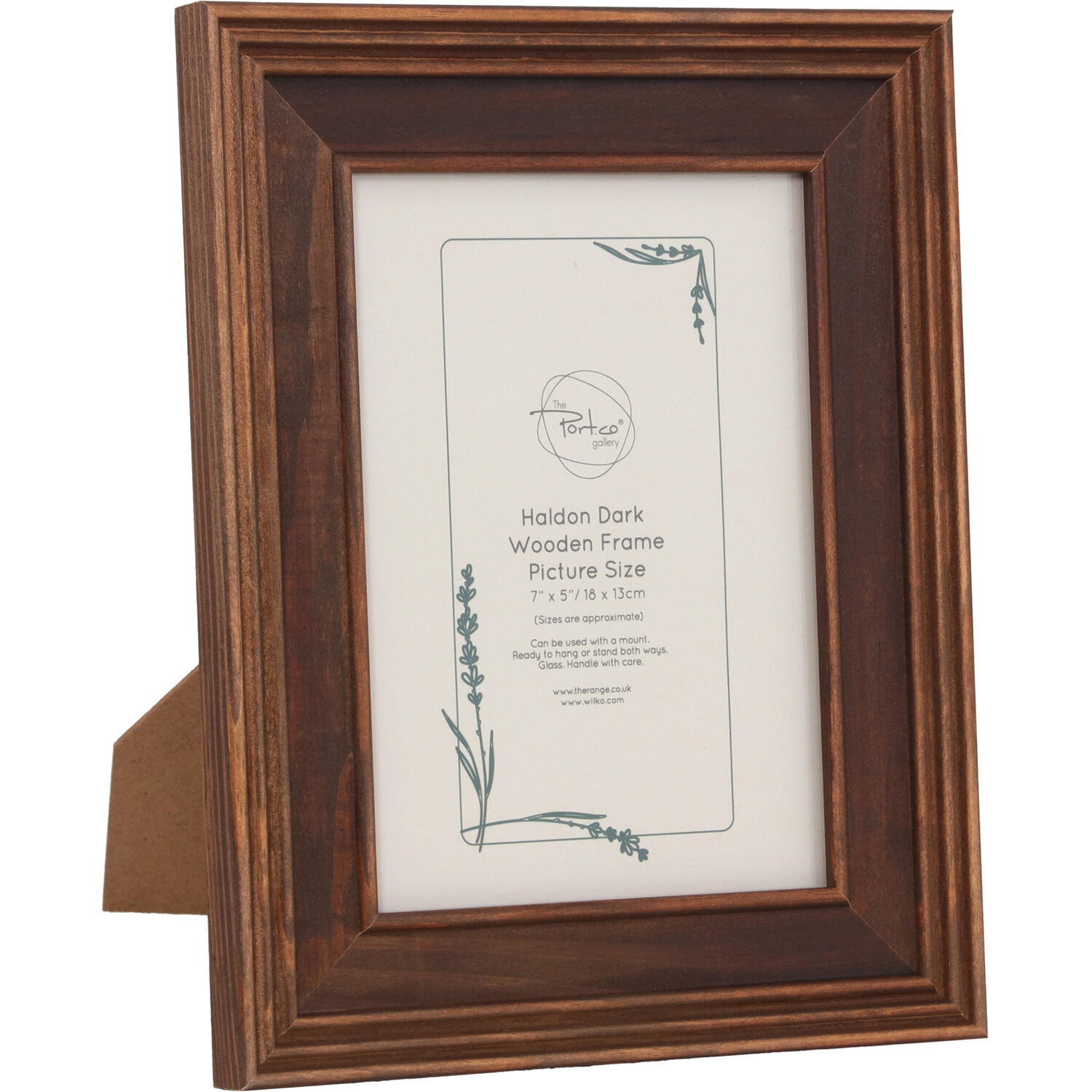 Haldon Wooden Frame Brown 7 x 5in Image 2