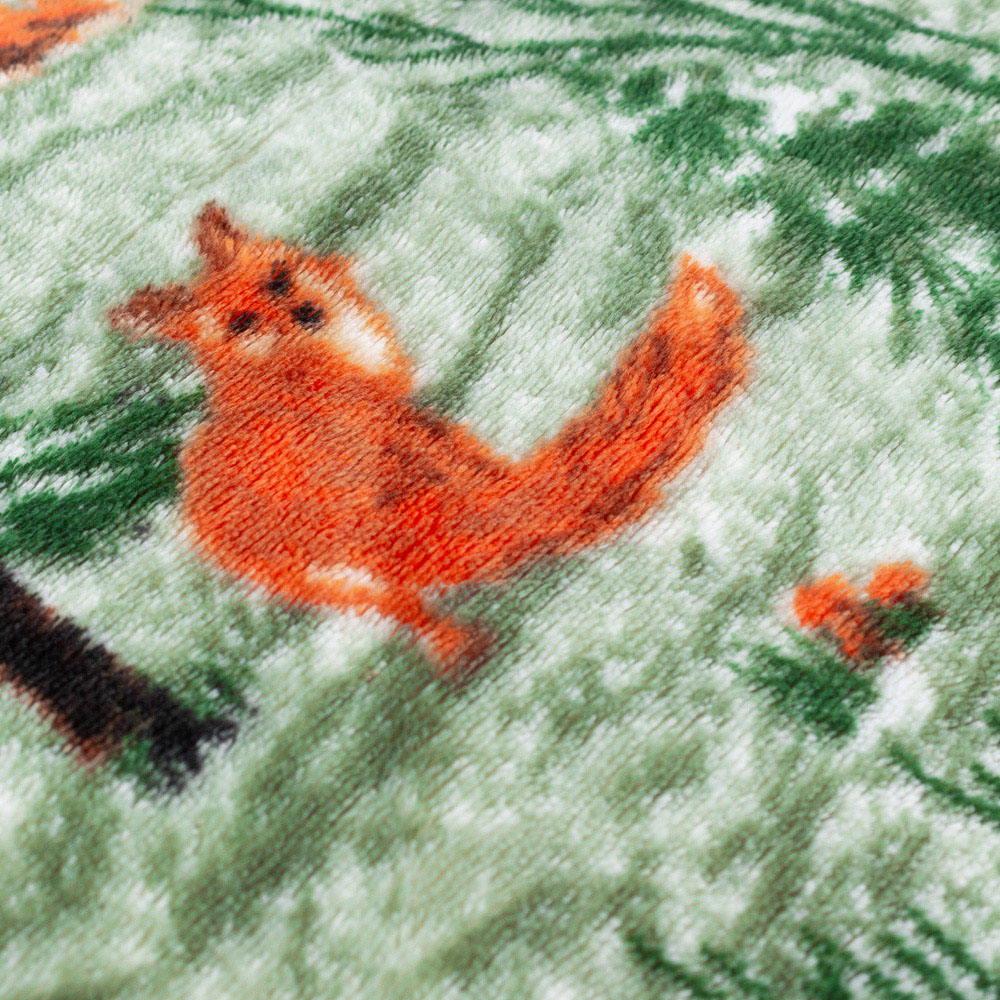 furn. Lodge Wood Oak Green Sherpa Fleece Throw Image 5