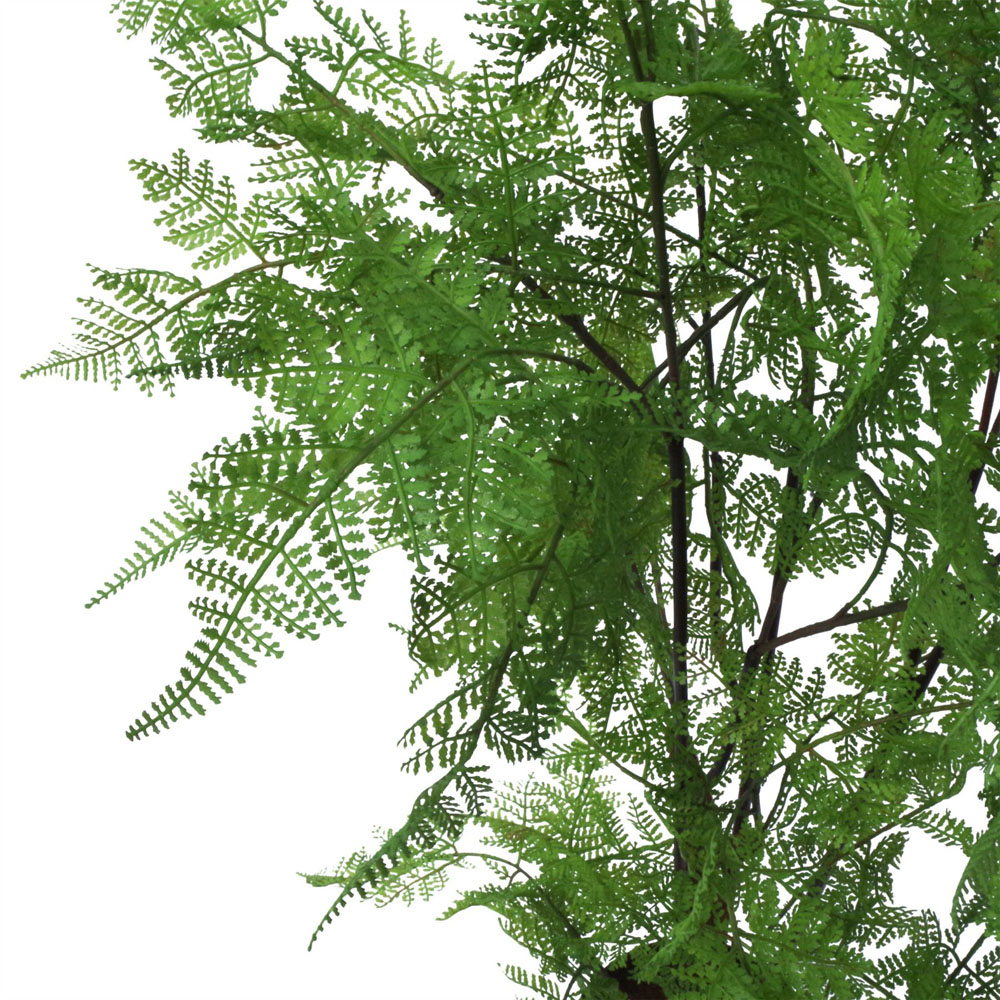 Leaf Extra Large Moss Base Fern Foliage Artificial Plant with Silver Metal Planter 150cm Image 5