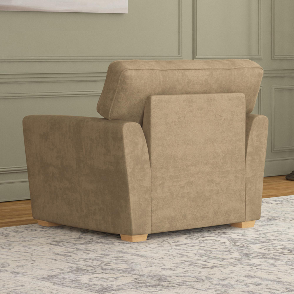Wendleberry Mink Plush Velvet Fixed Back Armchair Image 6