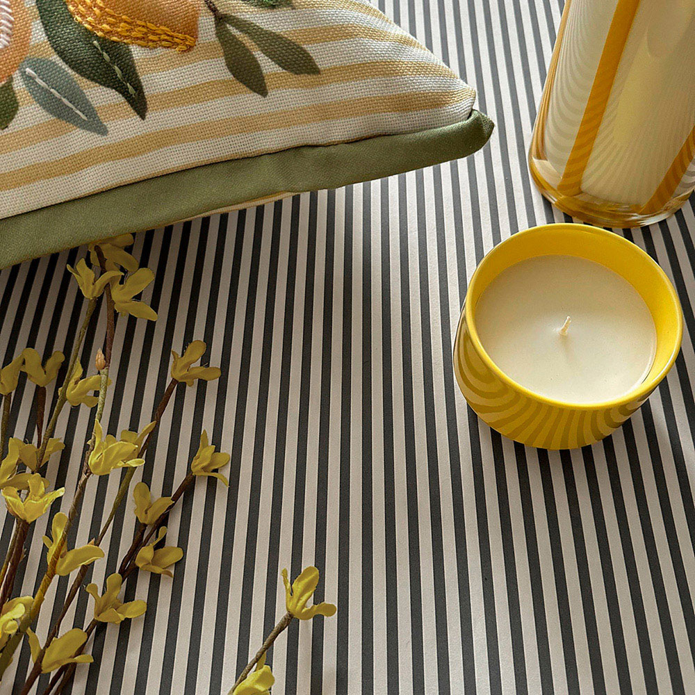 Belmont House Charcoal Veranda Stripe Wallpaper Image 3