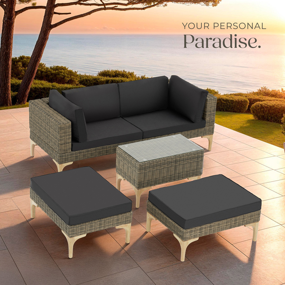 tectake Bellaria 4 Seater Nature Garden Furniture Set Image 8