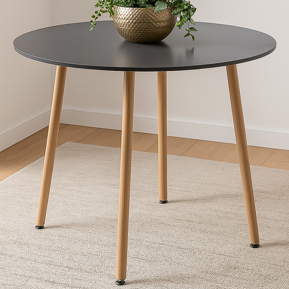 Kosy Koala 4 Seater Grey Wooden Round Dining Table Image 1