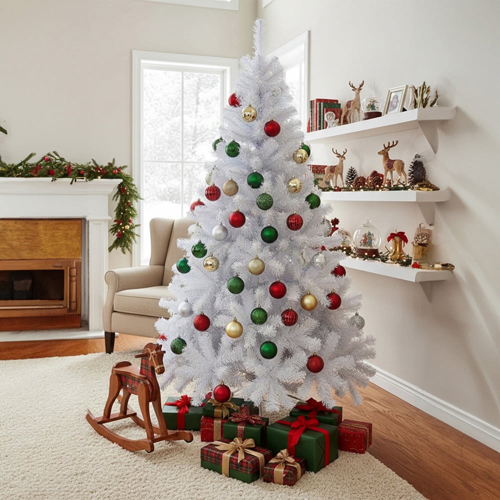 Living and Home Metal Base Snow-Flocked Artificial Christmas Tree 6.8ft Image 7