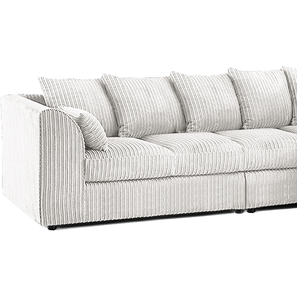 Luxor 4 Seater Silver Jumbo Cord Right Hand Facing Scatter Back L Shaped Corner Sofa Set Image 4
