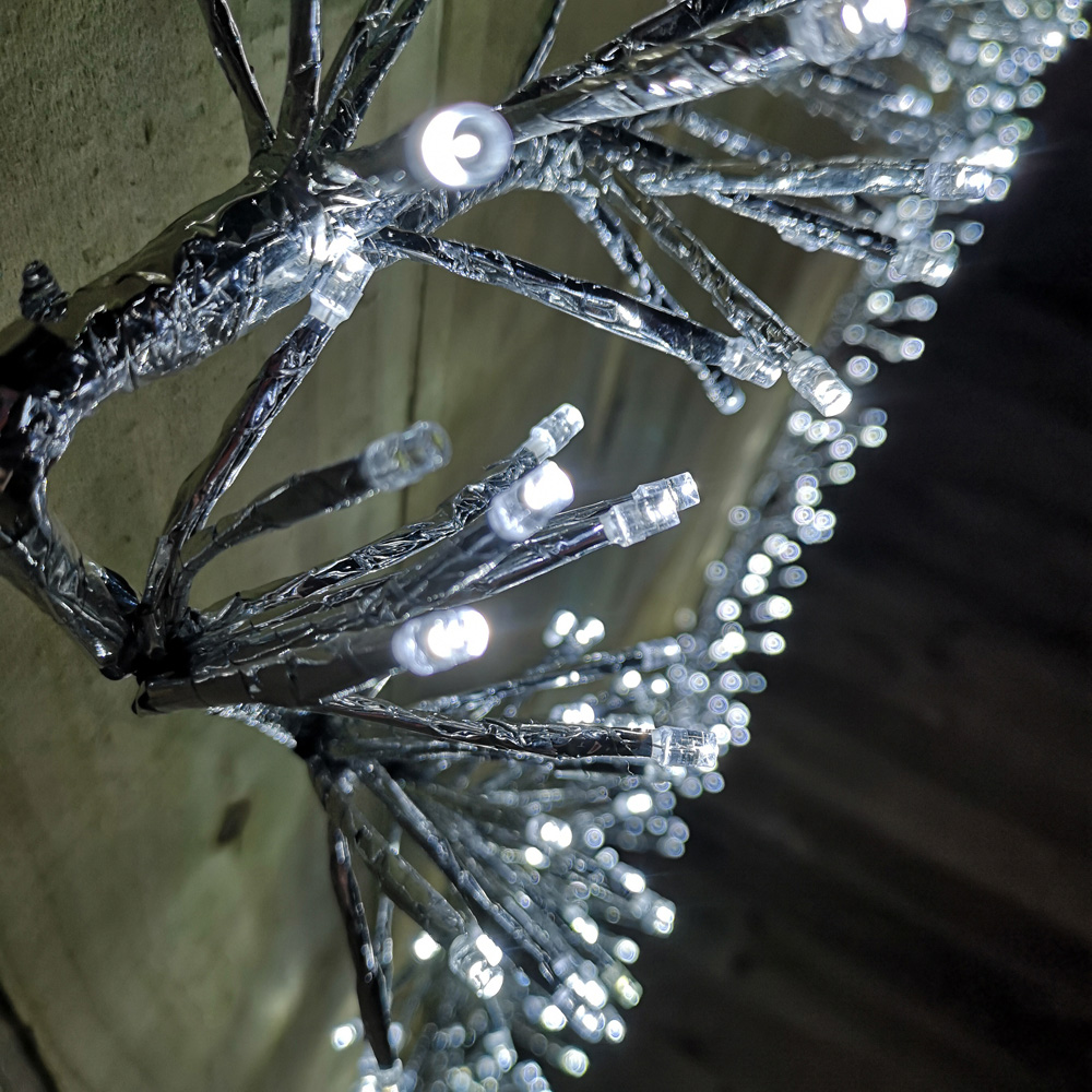 Premier 480 White LED Silver Star Christmas Cluster Light 120cm Image 5
