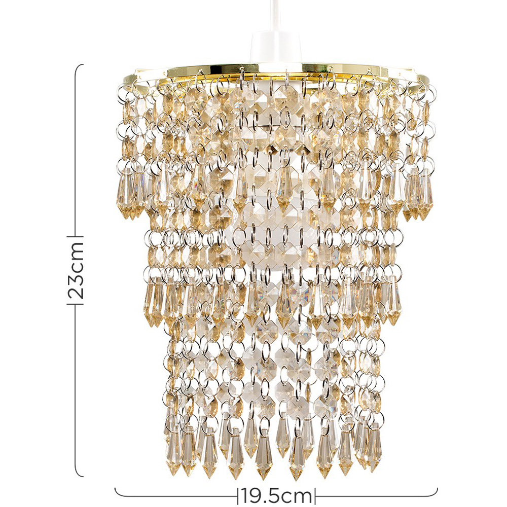ValueLights 3 Tier Gold Acrylic Bead Droplet Ceiling Lamp Shade Image 6