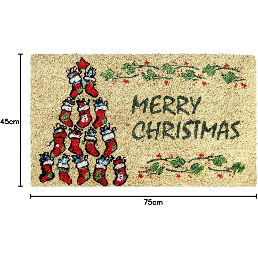 Coco & Coir Socks Xmas Coir Door Mat 45 x 75cm Image 6