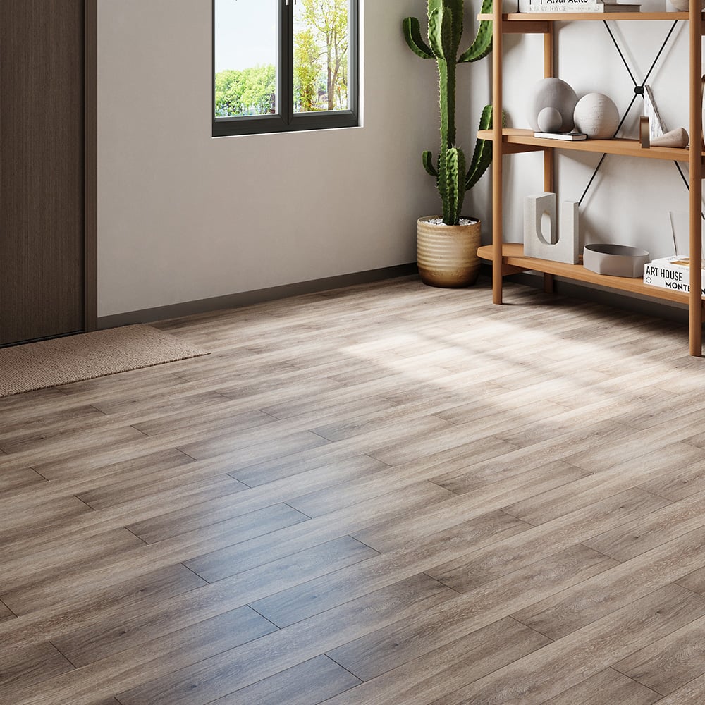 Living and Home Walnut Brown Wood Grain Rectangle PVC Flooring 20 Pack Image 7