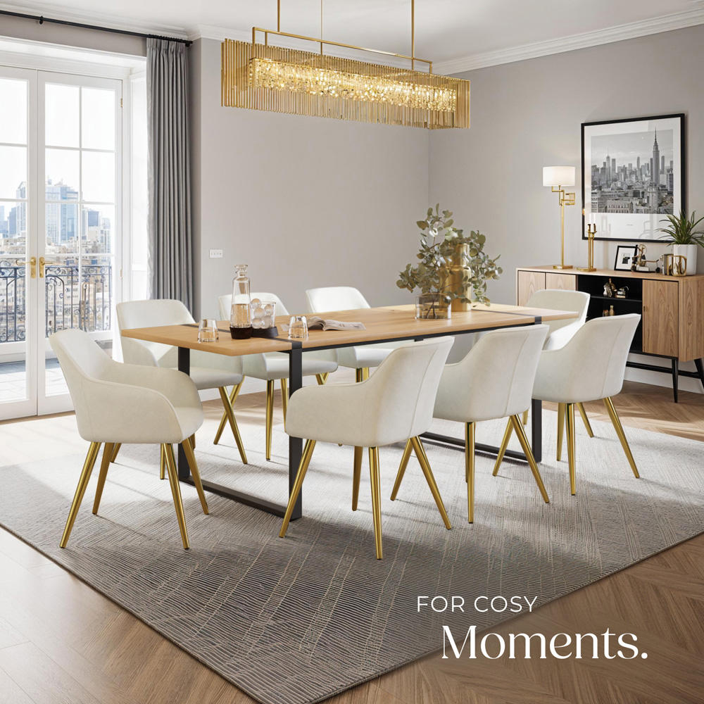 tectake Marilyn Cream and Gold Velvet Look Padded Accent Chair Image 8