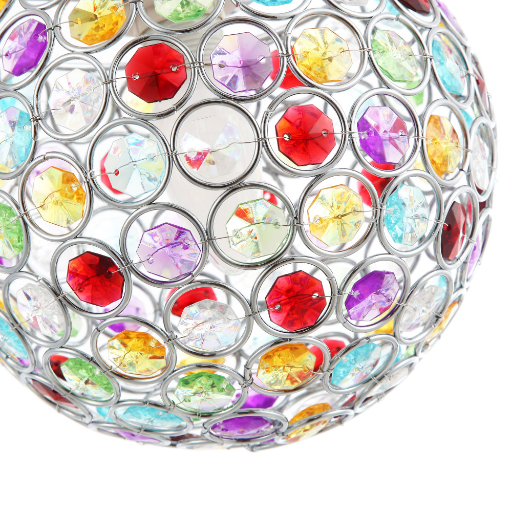 Happy Homewares Round Globe Small Multi Acrylic Bead Jewels Pendant Shade Image 5