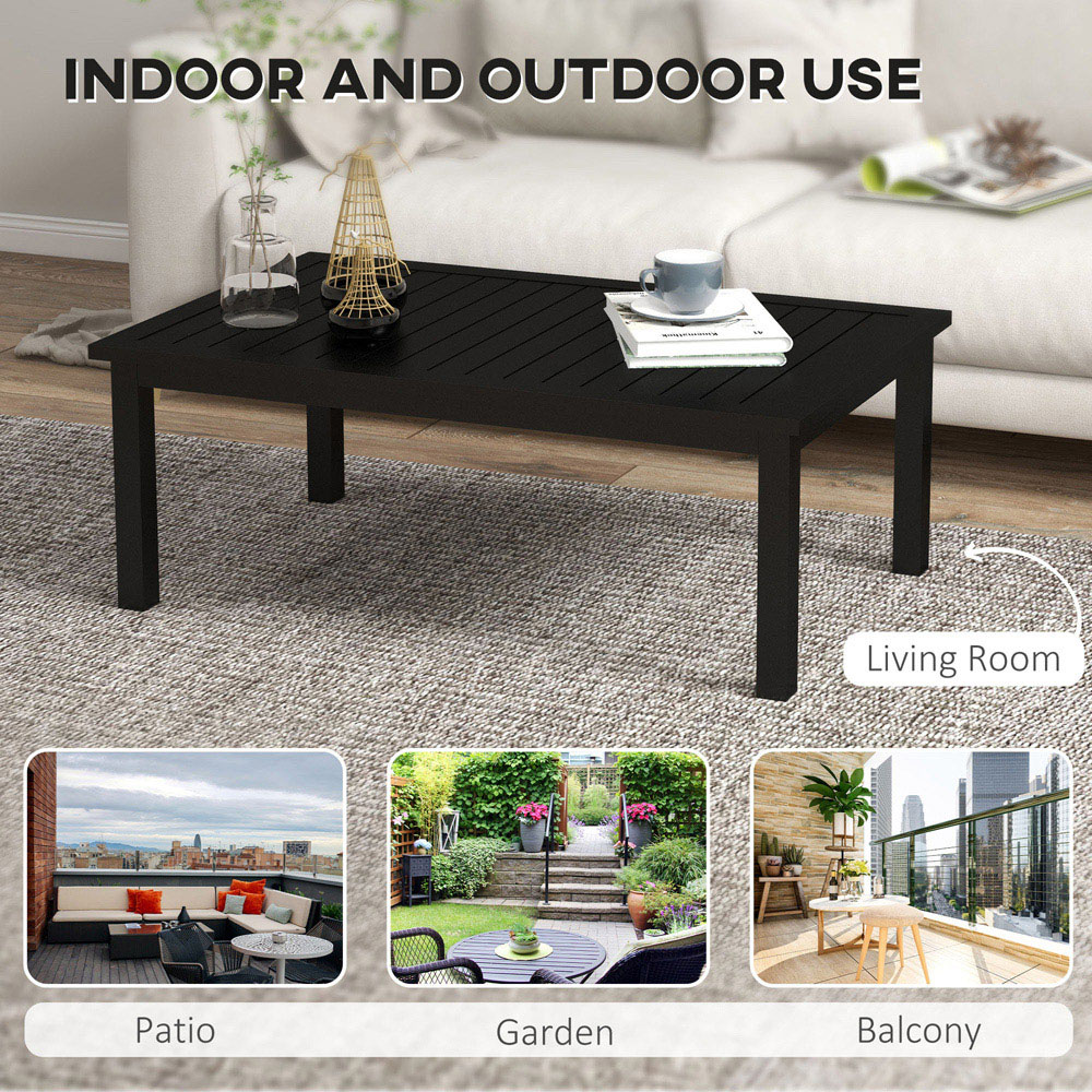 Outsunny Black Outdoor Coffee Table Image 5