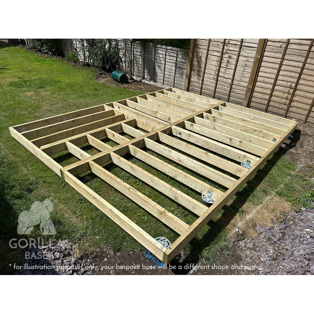 Shire Gorilla Base PRO J Bespoke Installed 577 to 720 sq ft Garden Building Base with Groundscrews Image 9