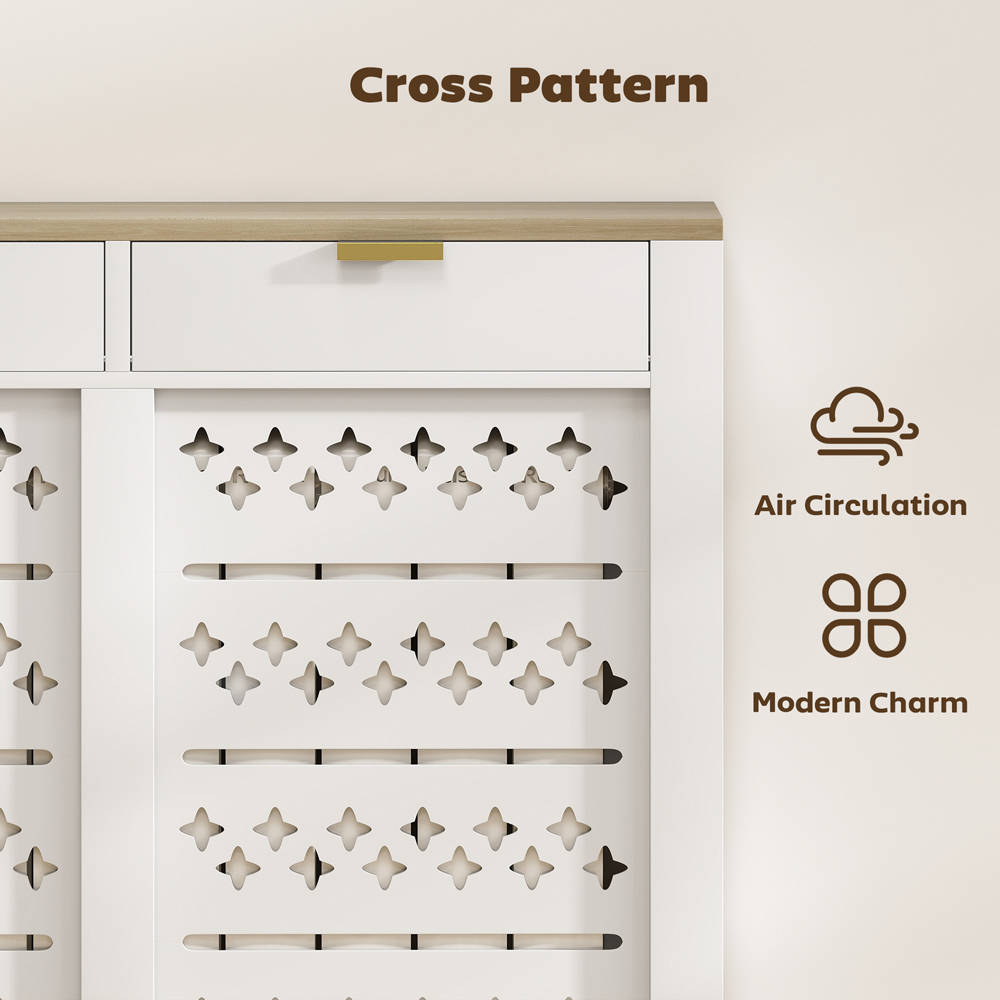 HOMCOM White Single Flip Shelf Heater Cover 108 x 19 x 95.5cm Image 5